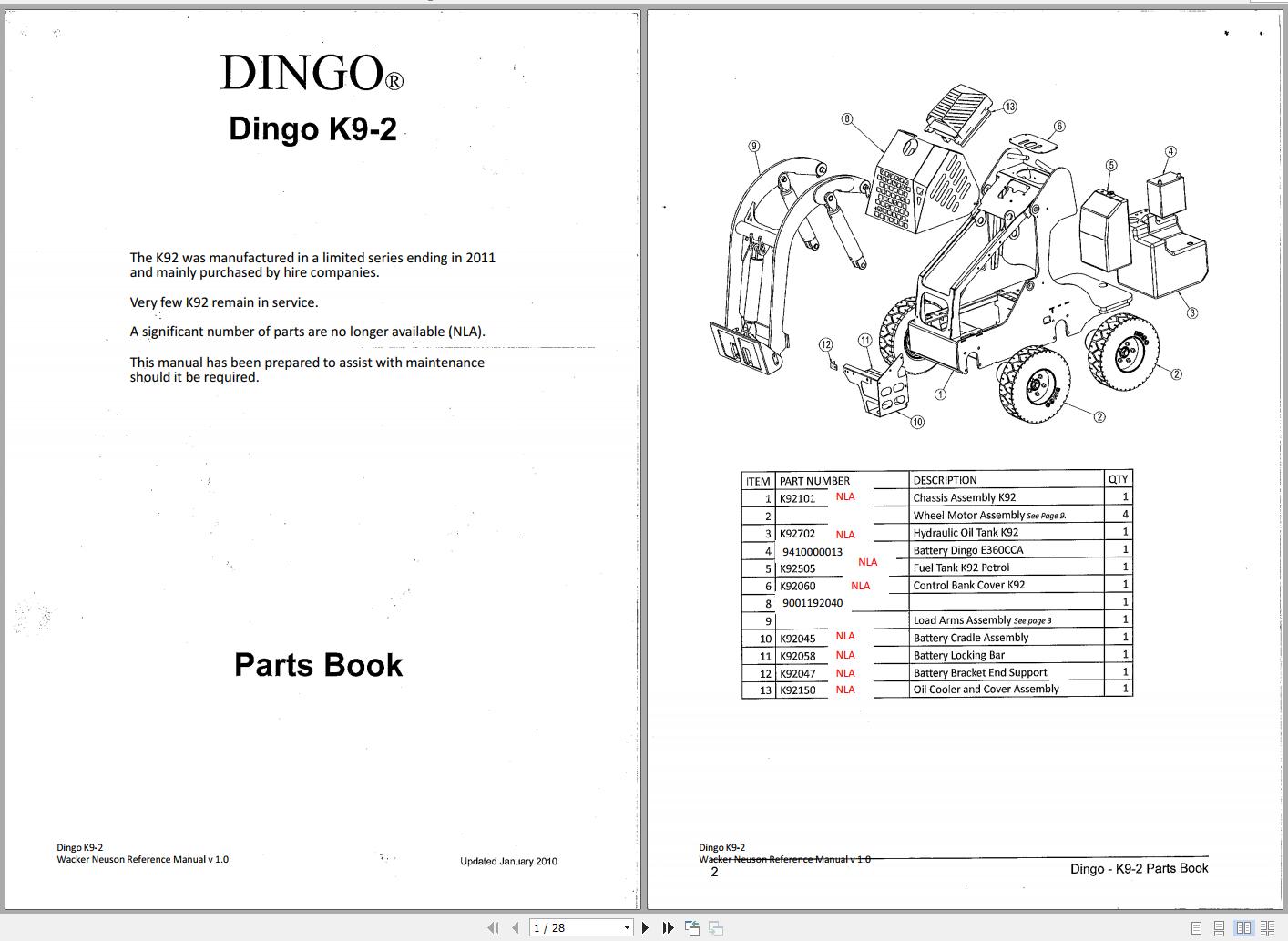 Wacker Neuson Mini Loader K9-2 Hydraulic Diagram, Parts, Operation ...