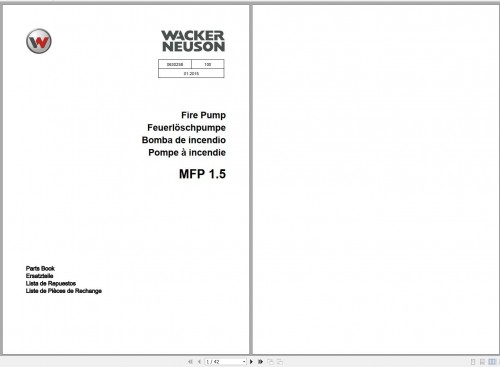 Wacker Neuson Fire Pumps MFP 1.5 MFP 2 Operators Parts Manual EN DE ES FR 2