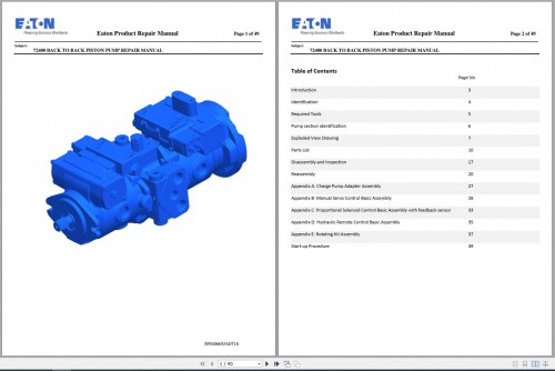 Eaton B2B Piston Pump Repair Manual 50940605 1