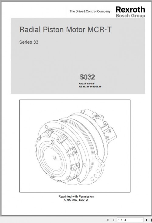 Rexroth Motor MCR T Series 33 S032 Repair Manual 50950387 1