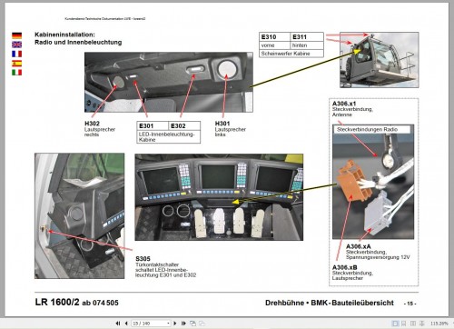Liebherr Crawler Crane LR 1600 2 660 Ton Operating Instructions, Diagnostics LICCON & Wiring Diagram