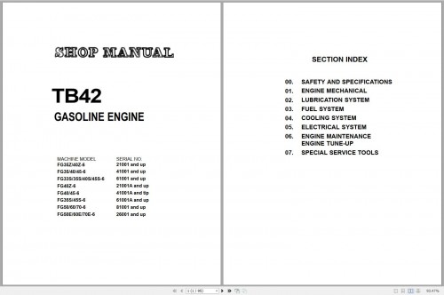 Komatsu Forklift Truck Gas Engine TB42 Shop Manual SM039 (1)