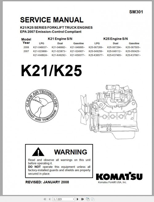 Komatsu-Forklift-Truck-K21-K25-Engine-Service-Manual-02-2008-SM301-1.jpg