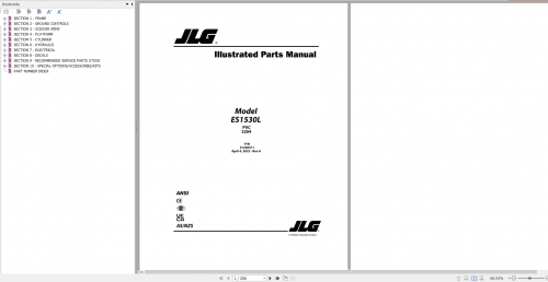 JLG Elevated Work Pflatform 45GB PDF Operators Service and Part Manuals 2022 Full DVD 2