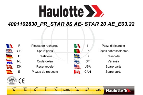 Haulotte Vertical Mast Star 8S AE Star 20 AE Spare Parts Catalog 4001102630 03.2022 EN FR
