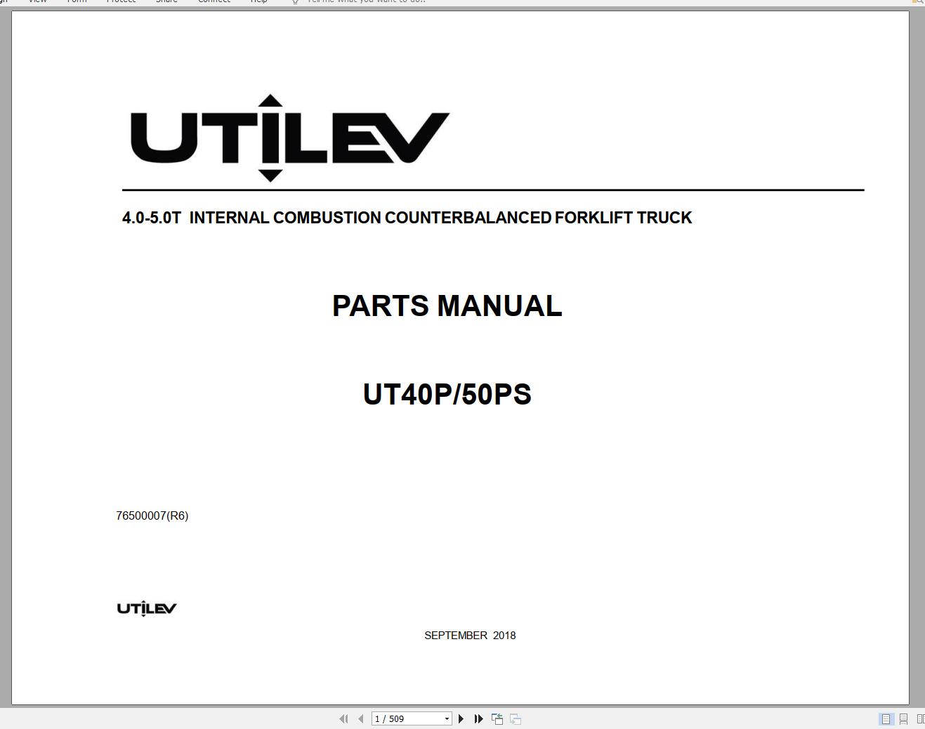 Yale Forklift A411 UT40-50PS Part Manual 76500007 09.2018 | Auto Repair ...