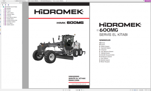 Hidromek Motor Grader HMK600MG & MTU Engine Service Manual 1