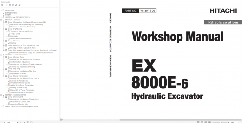 Hitachi Excavator ZX 7 Updated 2021 11.4GB Technical Manual, Part Catalog, Workshop Manual, Circuit 