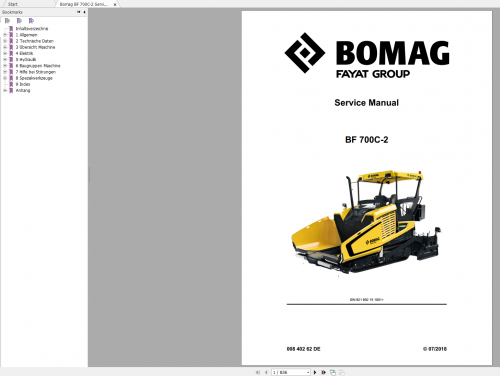 Bomag Machinery 8.3GB PDF Service Manual DVD 1