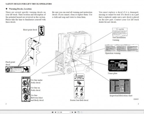 CAT Forklift EX5000 Operation & Maintenance Manual 1
