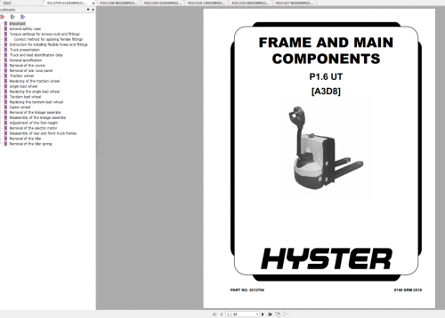 Hyster A3D8 P1.6UT Service Manual 07.2021 1