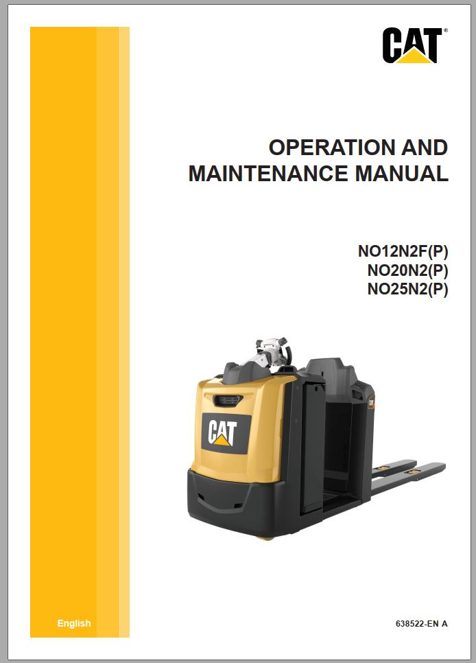 CAT Forklift NO12N2F Service, Operation & Maintenance Manual | Auto ...