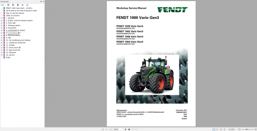 Fendt 900 Vario Gen7 930 942 Diagram, Operator & Workshop Service Manual 1