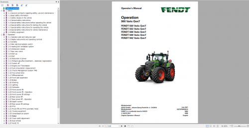 Fendt 900 Vario Gen7 930 942 Diagram, Operator & Workshop Service Manual 3