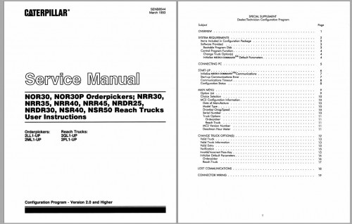 CAT Forklift NRDR25 Service Manual 1