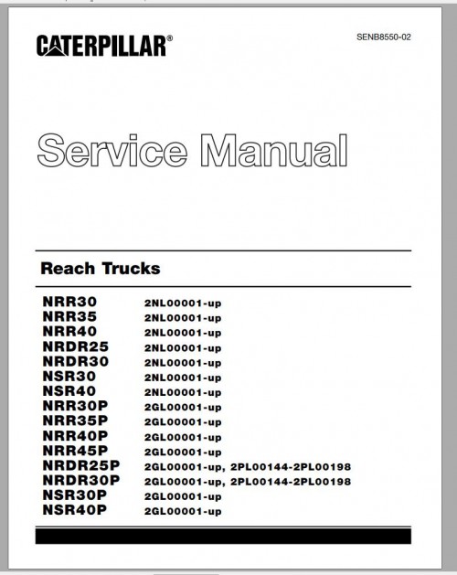 CAT Forklift NRR30 NRR30P NRR35 NRR35P NRR40 NRR45P Service Manual 1