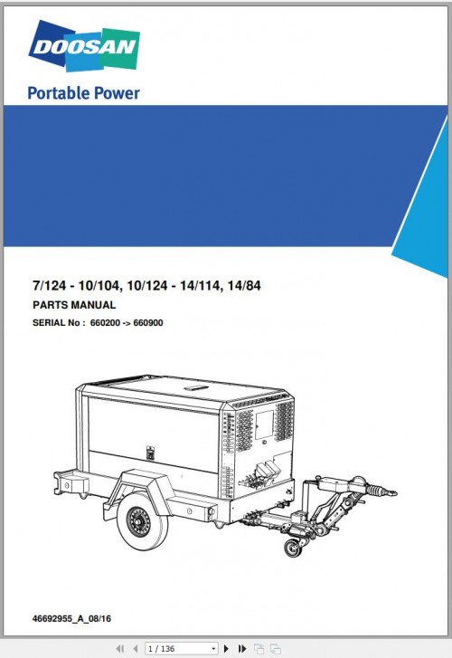 Ingersoll Rand Portable Compressor 14 114 Parts Manual 2018