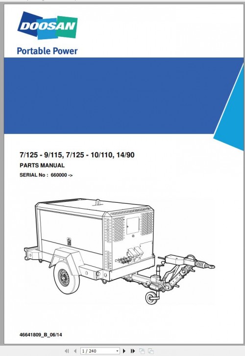 Ingersoll Rand Portable Compressor 7 125 Parts Manual 2016