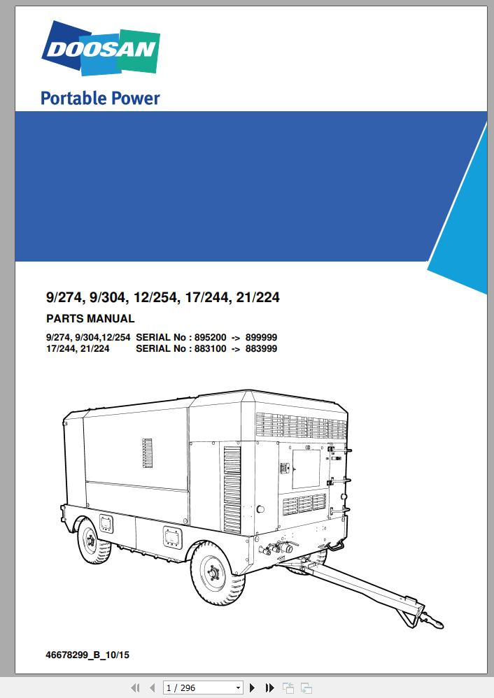 Ingersoll Rand Model 2475 Air Compressor Parts Manual