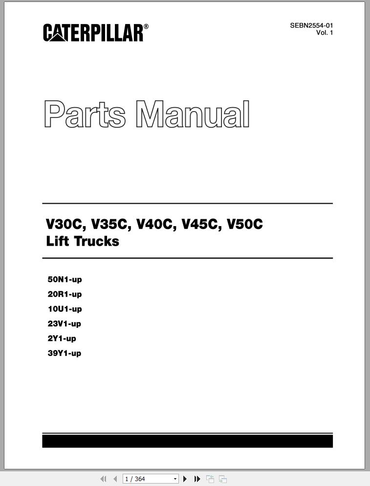 CAT Forklift V35C Spare Parts Manual | Auto Repair Manual Forum - Heavy ...