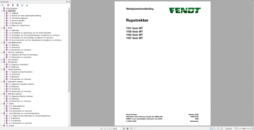 Fendt 1100 MT Operator & Workshop Service Manual 1