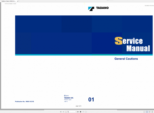 Tadano Crane WA01 0121E Service Manual General Cautions 1