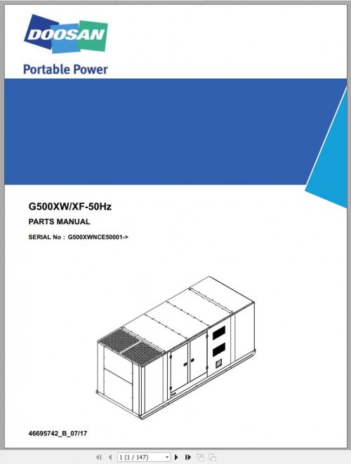 Ingersoll Rand Generator G500 Parts Manual 2017