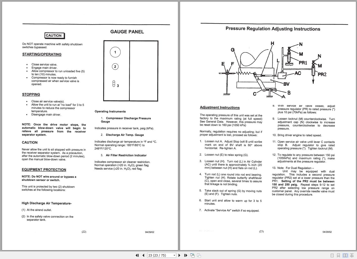 Ingersoll Rand Compressor Modules XHP750CM Part Manual, Operation and ...