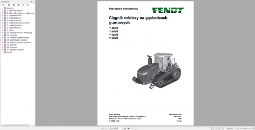 Fendt 1100 MT Polish 1149MT 1154MT 1159MT 1165MT Operator & Workshop Service Manual 1