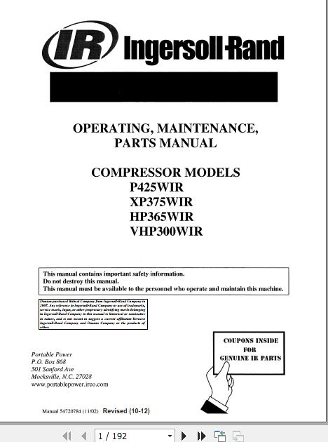 Ingersoll-Rand-Portable-Compressor-VHP300-Operating-Maintenance-Parts-Manual-2012.jpg