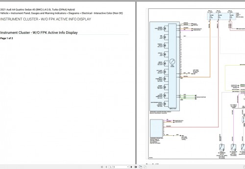 Audi A4 Quattro Sedan 45 (8WC) L4 2.0L Turbo (DPAA) Hybrid Electrical Wiring Diagram 2021 2