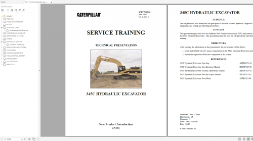 CAT 345C Hydraulic Excavator Service Training 1