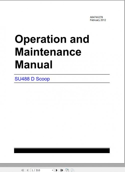 CAT Scoop 488DXP 488 4121 Battery Operation and Maintenance Manual BI630009