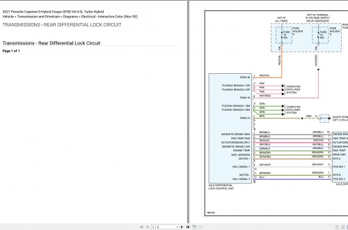 Porsche Cayenne E Hybrid Coupe (9YB) 2021 V6 3.0L Turbo Hybrid Electrical Wiring Diagram 4