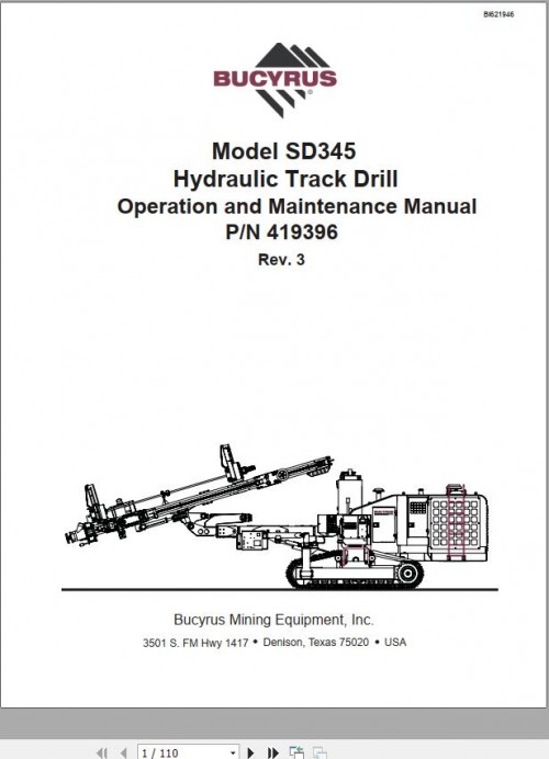 CAT Hydraulic Track Drill SD345 Operation and Maintenance Manual BI621946