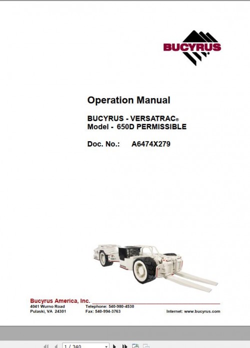 CAT Roof Support Carrier SH650 D VT650D Operation And Maintenance Manual BI630119