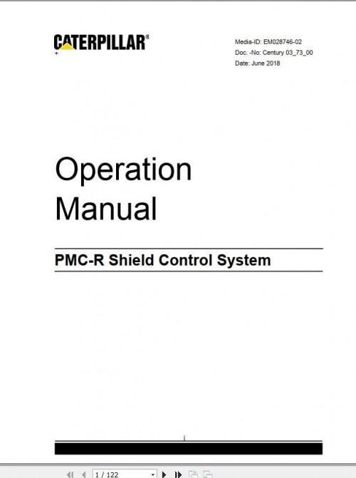 CAT Roof Support PMC R Shield Control System Operation Manual EM028746