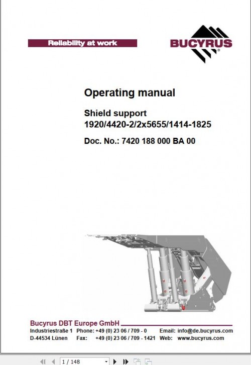 CAT Roof Support RSF Operation And Maintenance Manual BI628393