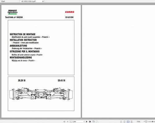 Claas ARES 696 616 T03 Operator Technical Assembly Manual 4