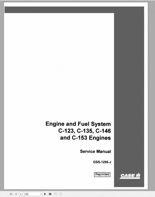 Case IH Tractor Engine Fuel SystemGAS Service ManualGSS1295J 1