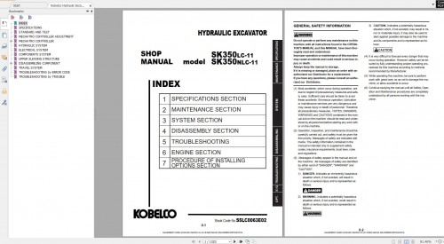 Kobelco Hydraulic Excavator SK350LC 11 SK350NLC 11 Shop Manual (1)