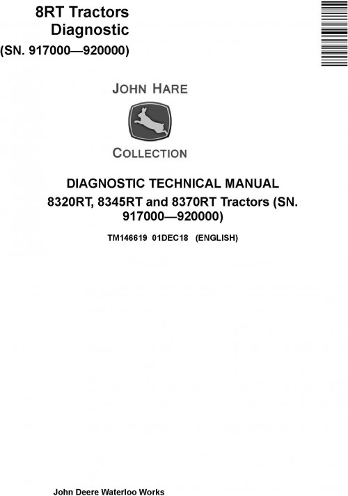 John Deere Tractors 8320RT 8345RT 8370RT Diagram Diagnostic Technical Manual TM146619 (1)