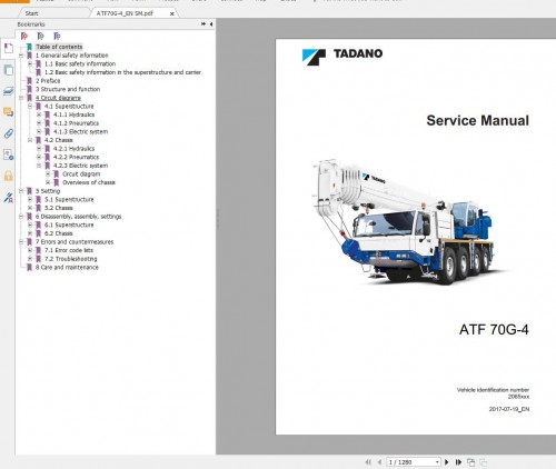 Tadano Mobile Crane ATF 70G 4 Service Manual & Circuit Diagrams (1)