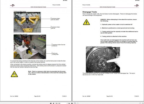 CAT Bucyrus Ashton Services Equipment Crawler Units(Size 9) Technical Manual BI618953 1