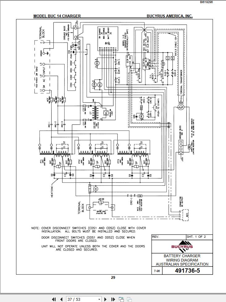 CAT Bucyrus Battery Charger BUC14 Operation and Maintenance Manuals ...