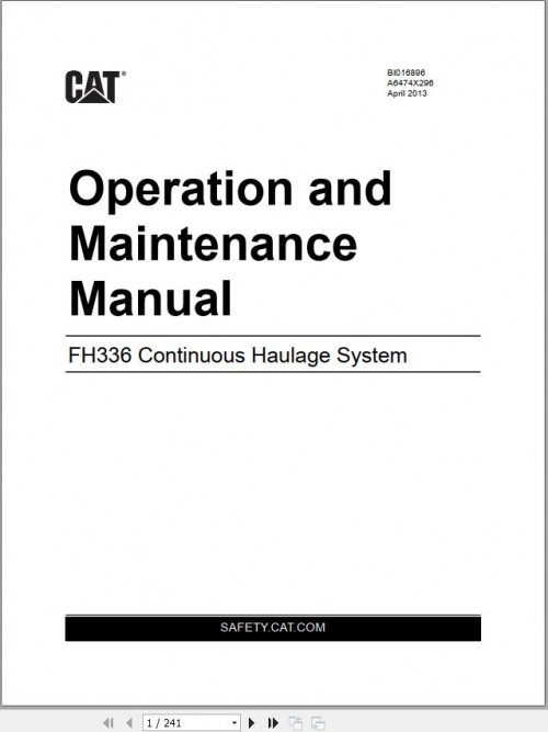 CAT FH336 Operation And Maintenance Manual BI016896