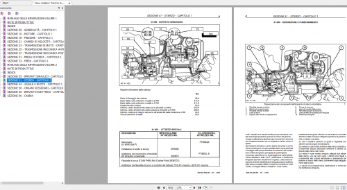 New Holland Tractor 8160, 8260, 8360, 8560, M100, M115, M135, M160 Service Manual 6035432000 Italian