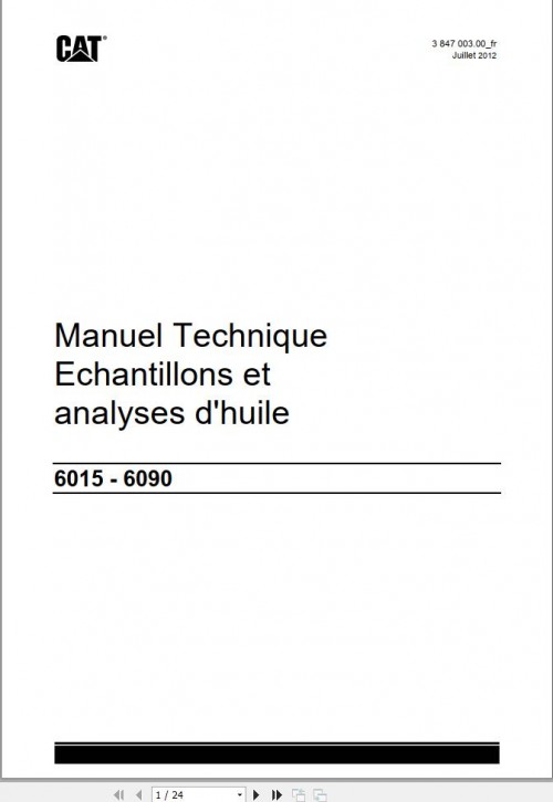 CAT Oil Samples 6015 6090 Technical Manual FR