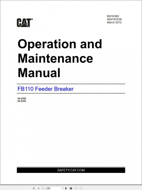 CAT FB110 Operation And Maintenance Manual BI629551