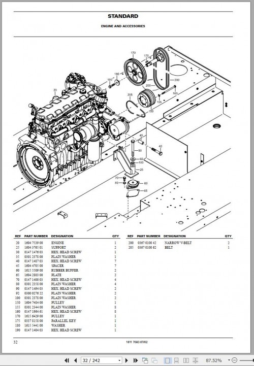 Atlas Copco Portable Compressors XAMS 496 XAMS 1050 CD6 Engine CAT C9 Spare Parts List 2007 1
